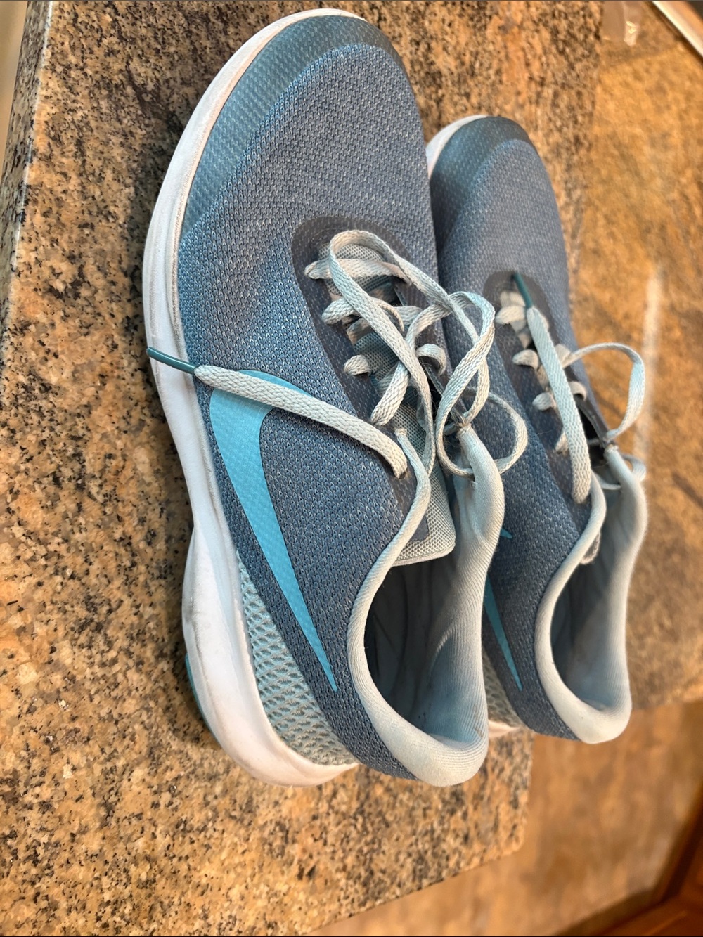 Nike Light Blue and Teal Mesh Running Shoes